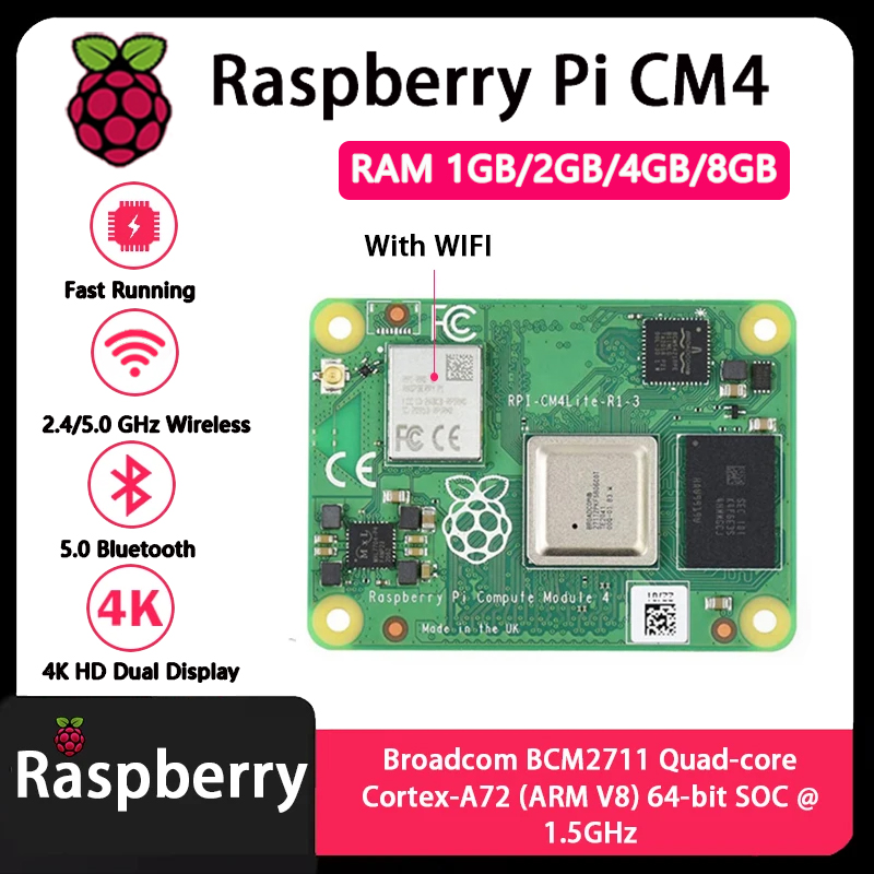 Raspberry Pi CM4 1GB/2GB/4GB/8 - Compute Module 4 32Gb Wifi recension och pris