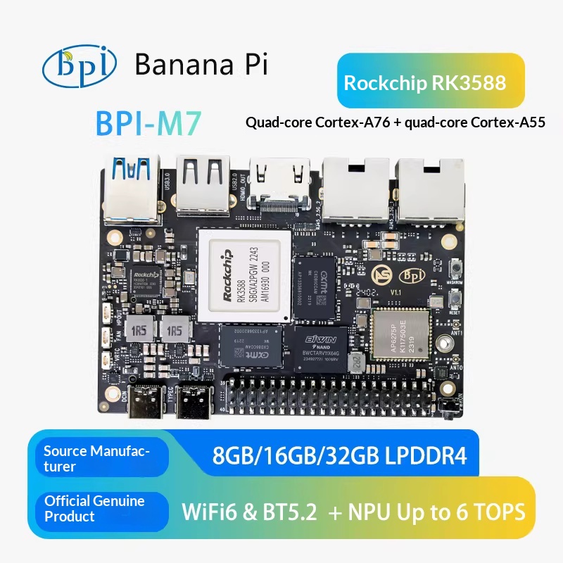 Banana Pi BPI-M7 Rockchip RK35 - Banana Pi Bpi M7 Rk3588 recension och pris