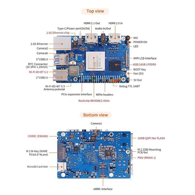 ABRI-For Orange Pi 5 Ultra RK3 - Rk3588 Mini Pc Board recension och pris