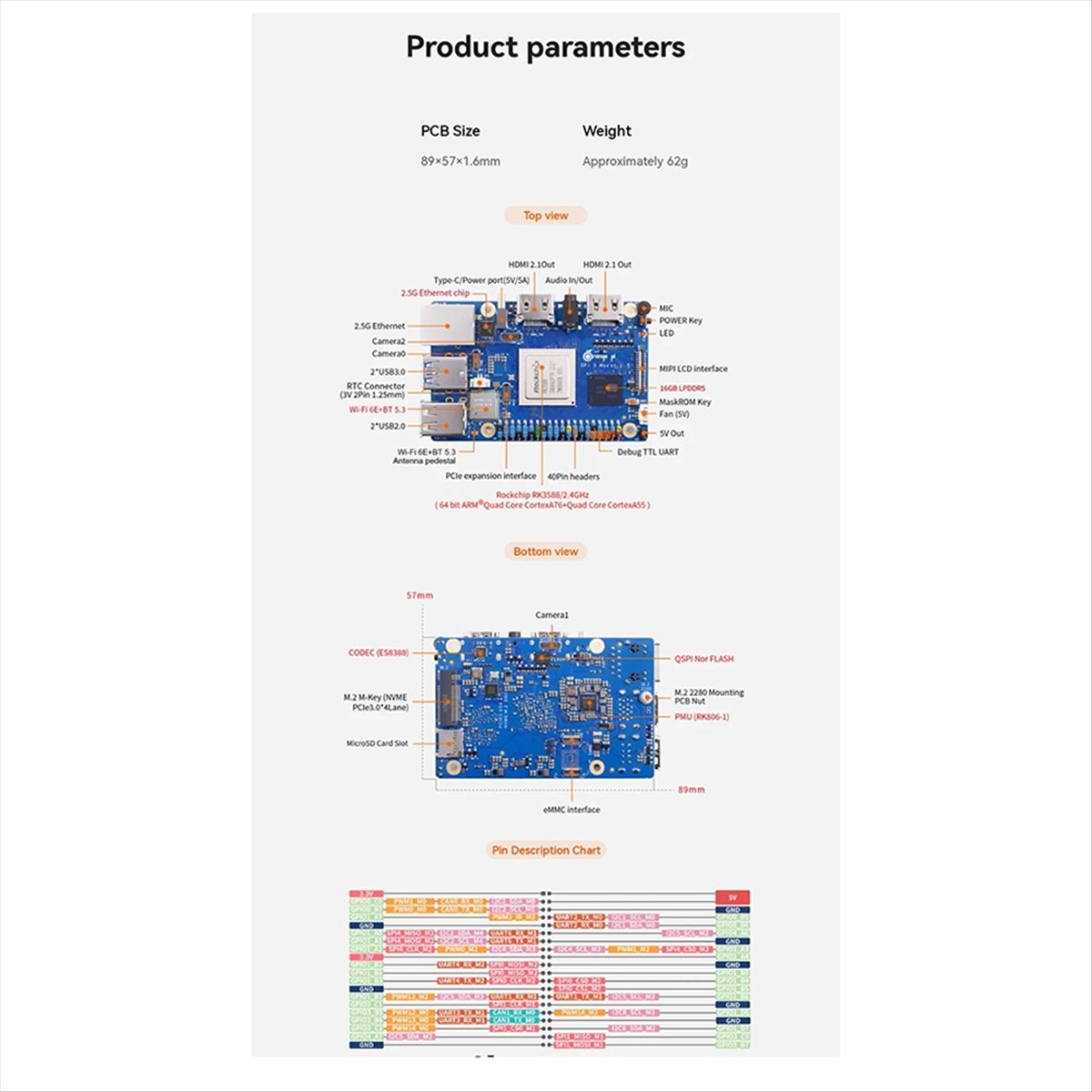 (ABGQ) For Orange Pi 5 Max 16G - Orange Pi 5 Max Rk3588 recension och pris